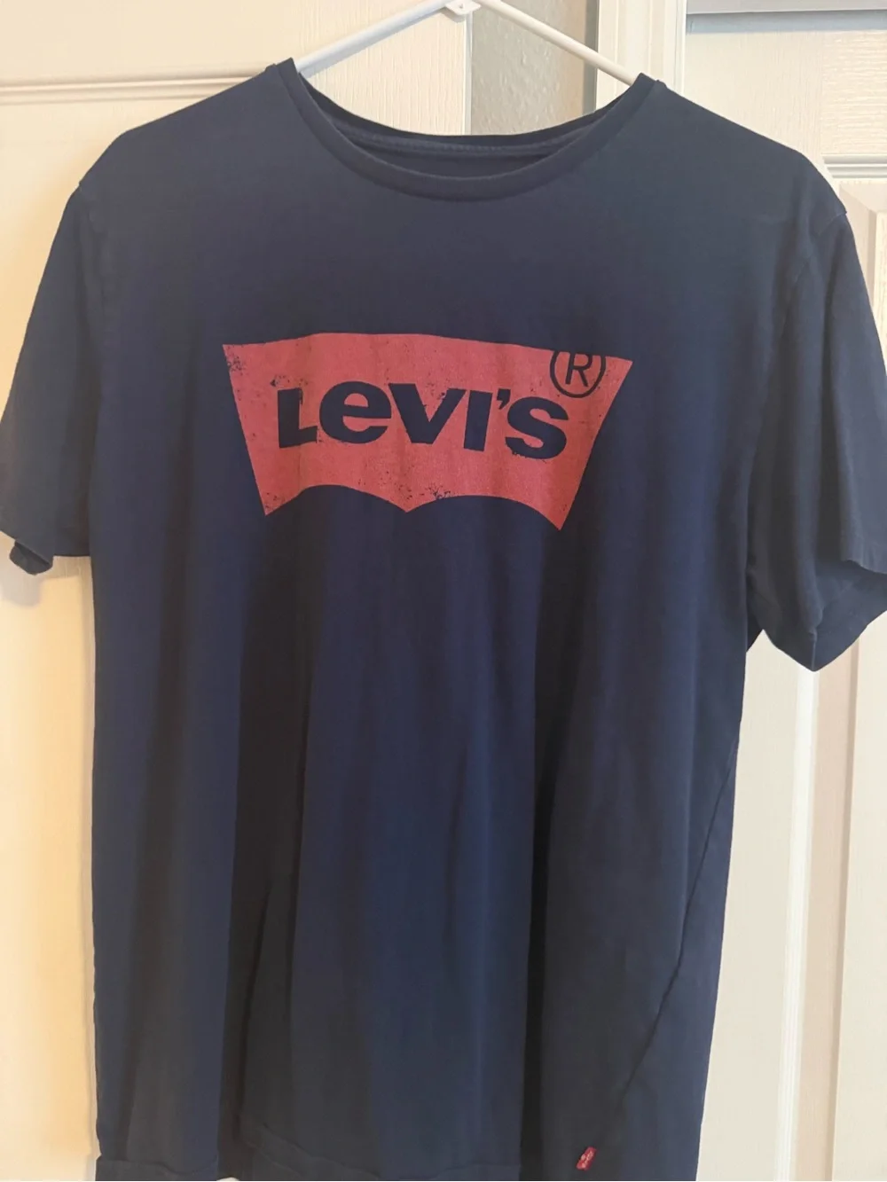 Levi's Navy Short Sleeve Tee with Distressed Red Logo